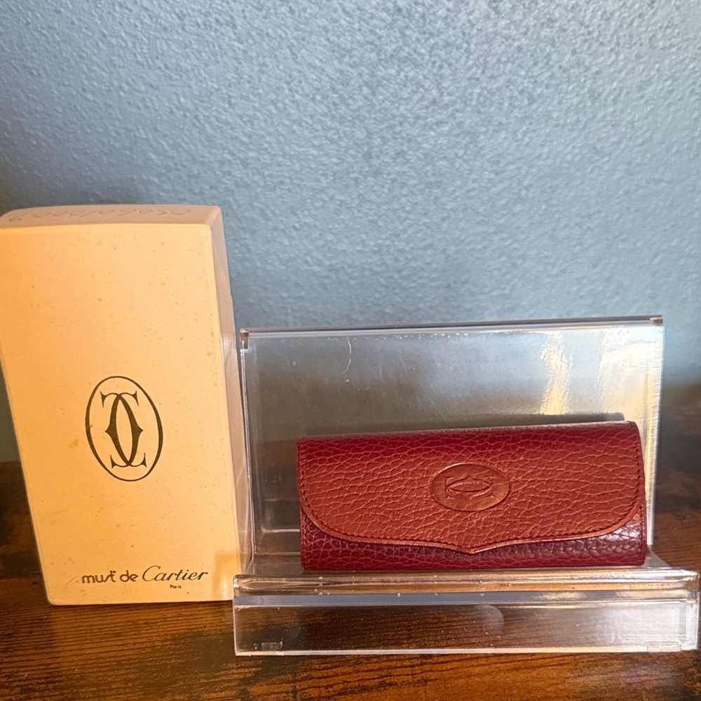 Cartier Burgundy Leather Key Case